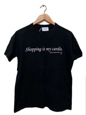 🛍️ Sex and The City Iconic Vintage ‘Shopping Is My Cardio' Graphic Tee